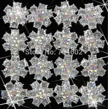 50pcs/lot DIY Girls Hair Accessories plum blossom Rhinestone Button hair accessory Jewelry accessories Free Shipping BT11