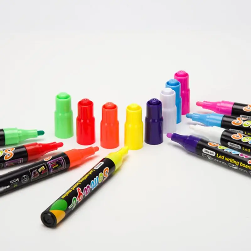 8 Cores Marcador Fluorescente Líquido Chalk Caneta para Led Placa de Escrita de Néon Lousa de Vidro Pintura de Graffiti 4 marcador de giz líquido para placa de