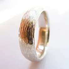 4 MM Anillo Sólido 925 Sterling Silver Tree-Piel