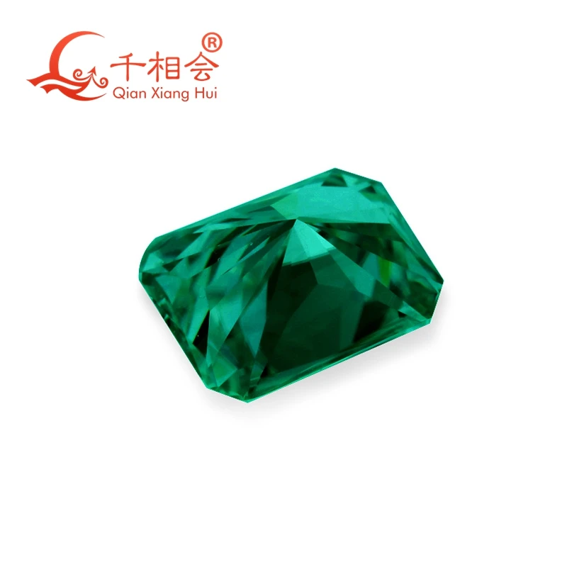 green color radiant shape dia mond cut Sic material Moissanite loose stone