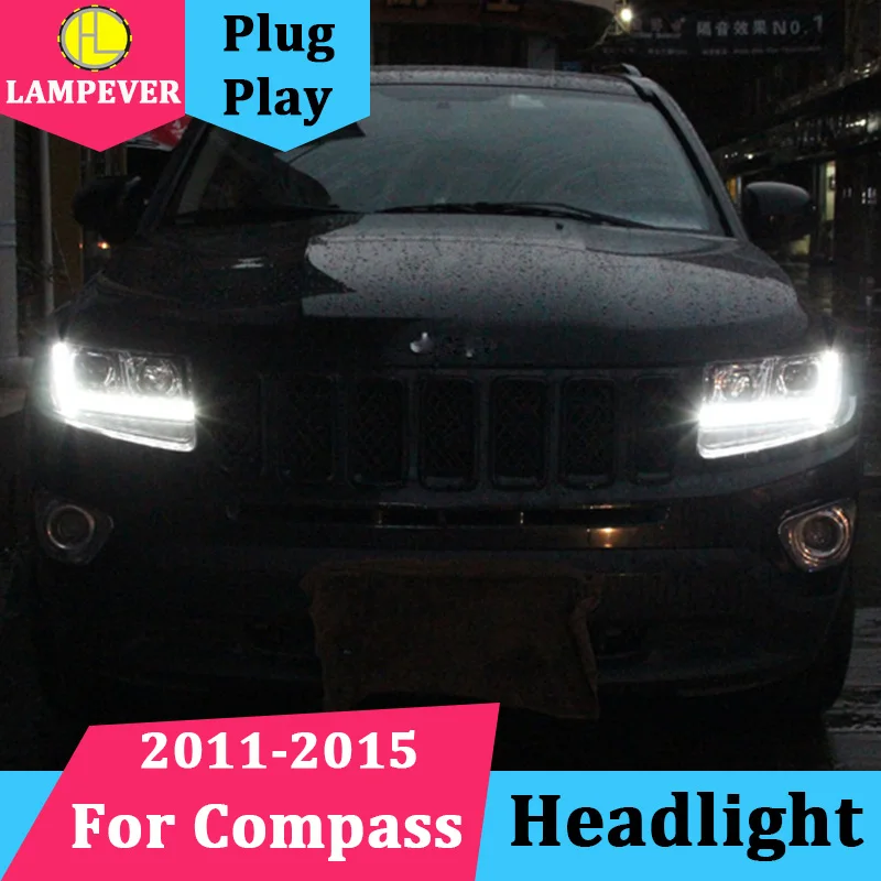 Автомобильный головной светильник s для JEEP Compass 2011-2015 светодиодный компас