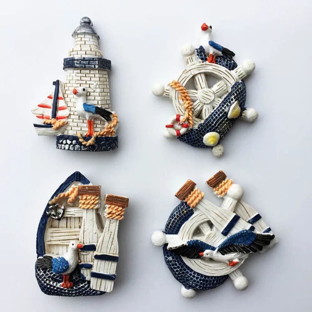 

High-end 3D Greece Crete Santorini Fridge Magnet Tourist Souvenir Aegean Sea Refrigerator Magnets Home Decoration Craft