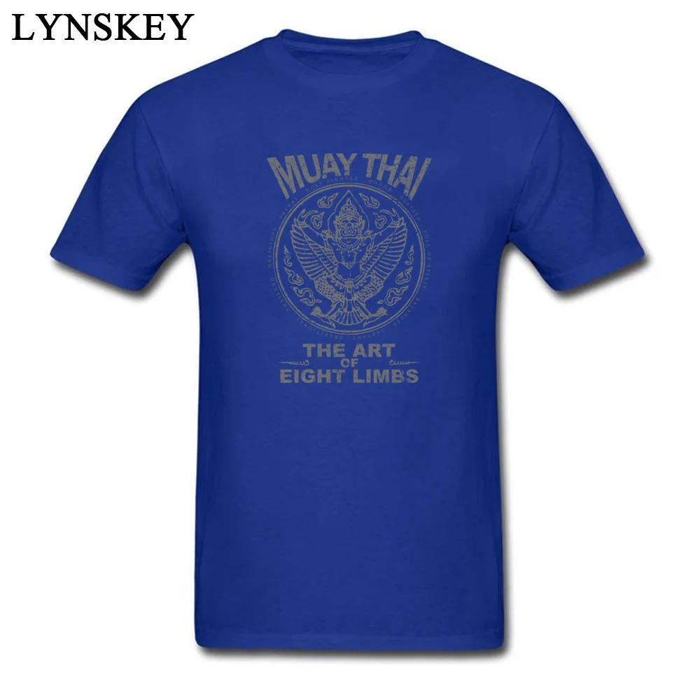 T Shirts Short Sleeve Personalized New Fashion Garuda Muay Thai Crew Neck 100% Cotton Male Summer Tops Tees Personalized Tee Shirt blue