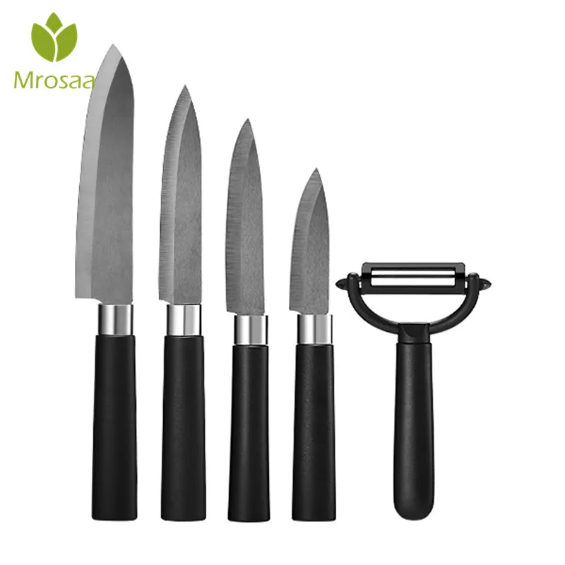 Mrosaa KC-CF007 наборы черных керамических ножей кухонные столовые приборы нержавеющий поварской нож для резки Овощечистка резак фруктовые принадлежности для приготовления овощей