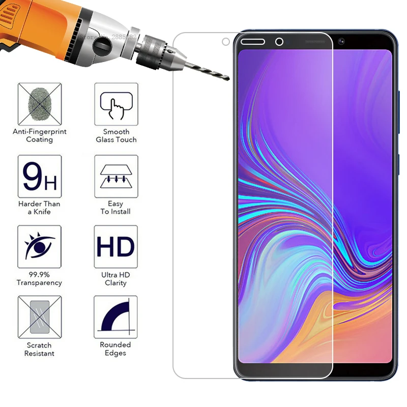 

Screen Protector For Samsung Galaxy A7 A9 2018 A90 A70 A60 A40 A50 A30 M20 M10 S10e with White Edge Eliminate Revising Liquid