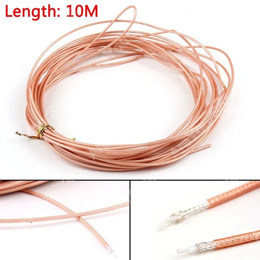 

Areyourshop Sale 1000CM RG316 RF Coax Coaxial cable Connector 50ohm M17/113 Shielded Pigtail 32ft W