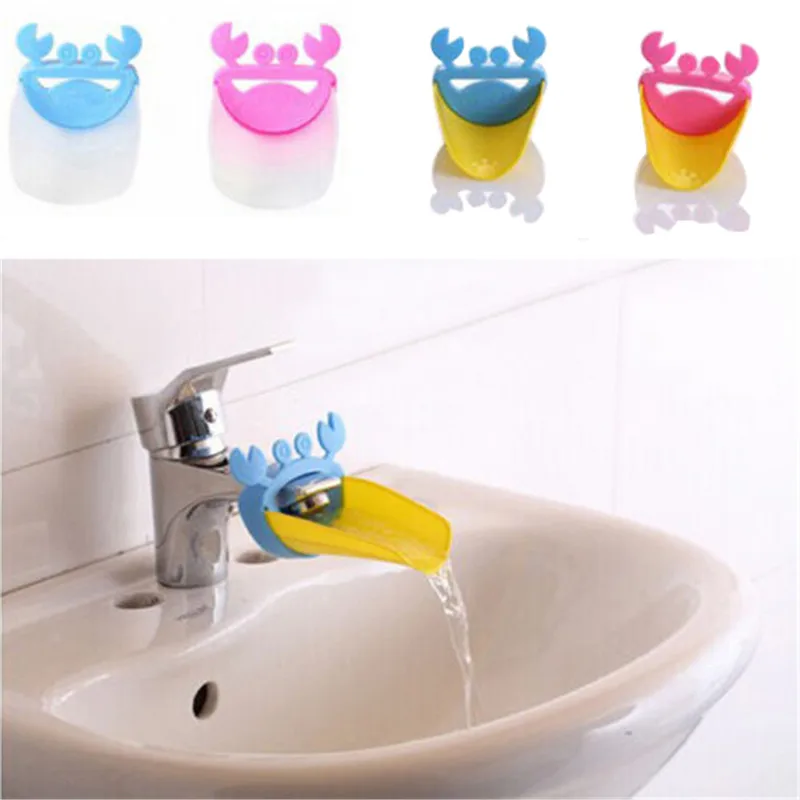 Unique Cute Crab Bathroom Water Faucet Extender For Kid Hand Washing Child Gutter Sink Guide Bathroom Fitting Set Drop Shipping
