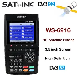 [Подлинный] Satlink WS-6916 спутниковый искатель DVB-S2 Высокое разрешение 3,5 дюймов ЖК-экран дисплей MPEG-2/MPEG-4 спутниковый измеритель