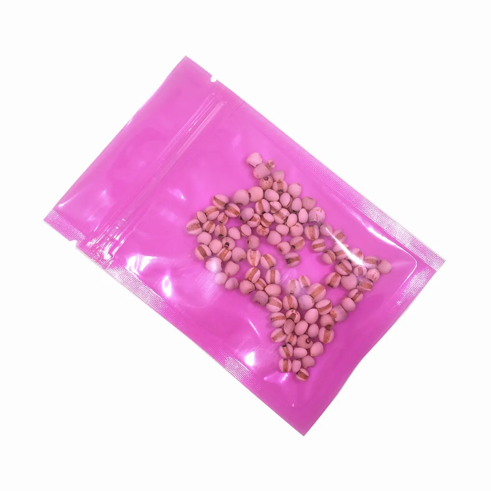 200Pcs/lot Plastic Pink Clear Zip Lock Storage Bag Food Self Seal Zipper Packaging Bag Candy ...