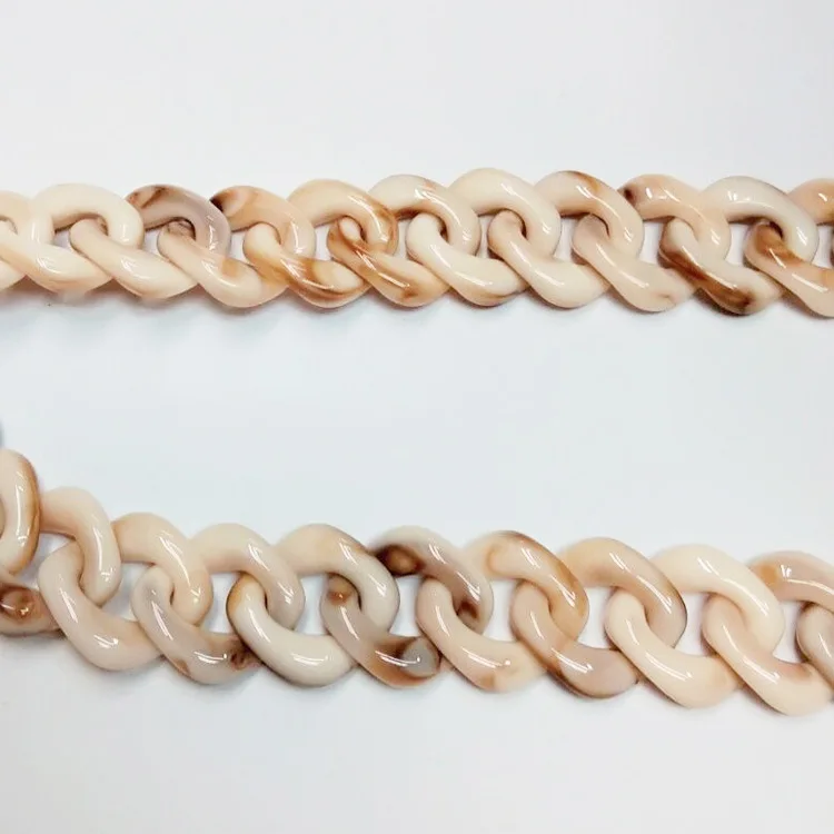 

Resin Second Gram Force Plastic Imitate Acetic Acid Tortoise Leopard Print Square Chain Package Chain Decoration Parts