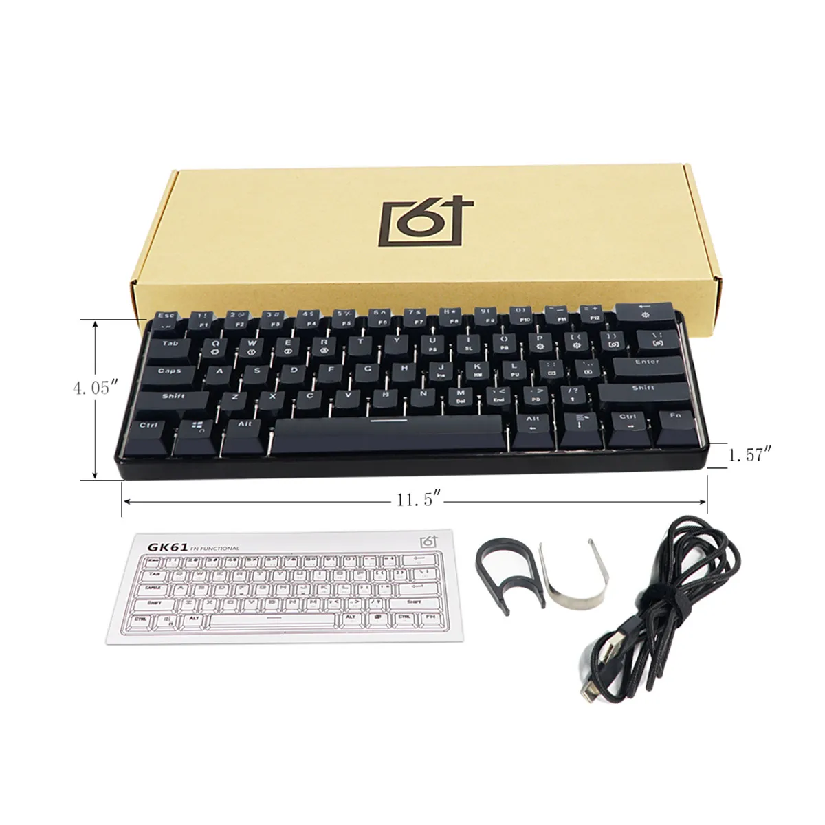  Gateron Switch RGB Game Mechanical Keyboard Optical Axis Can Be Inserted Cable Mechanical Axis 61 k