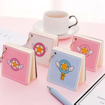 

Kawaii Pink Key Wing Memo Pad Note Cute Iron Ring Stationery Lovely Girl Shopping List School Office Material Notepad Post Thing