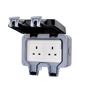 

IP66 waterproof series wall switch socket two 13A double British standard outdoor bathroom,1 pcs