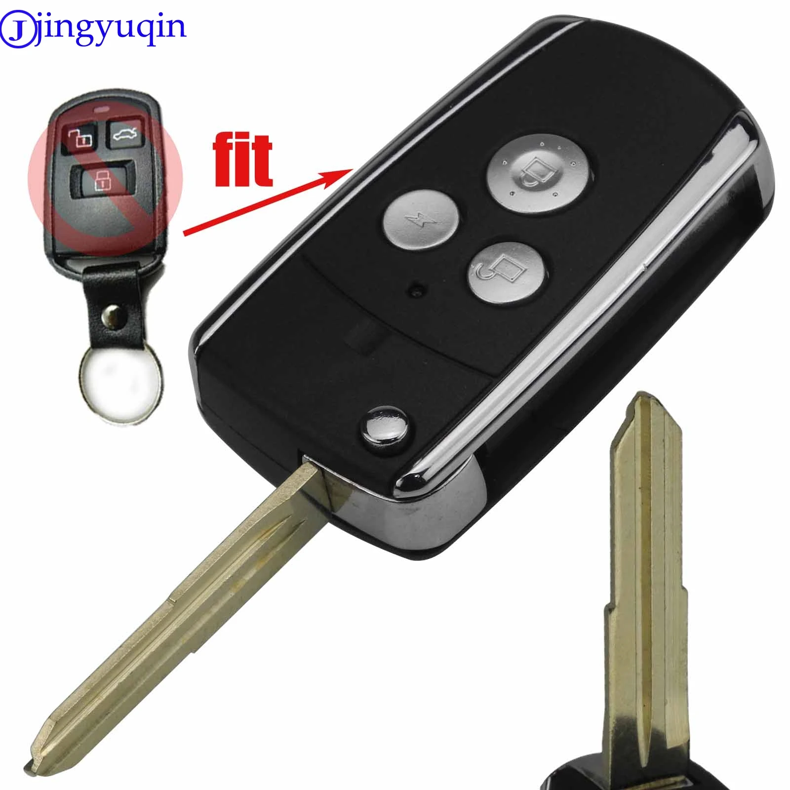 

jingyuqin 3B Modified Remote Folding Flid Car Key Shell Cover Case Fob For Hyundai Sonata Moinca Elantra Right Blade