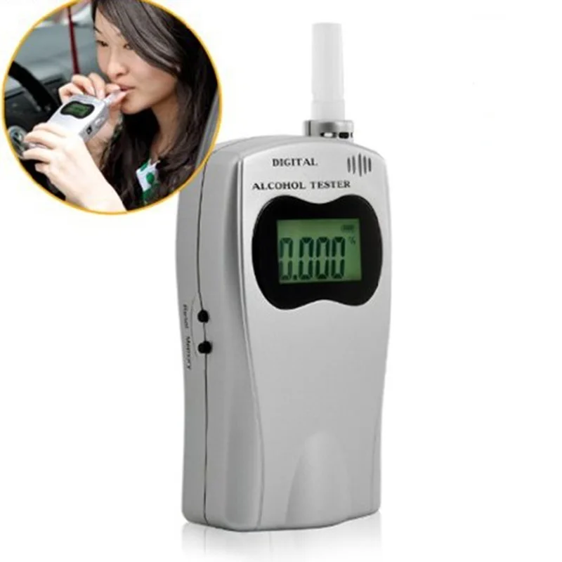 

Breath Alcohol Tester with 5 Mouthpieces Digital Breathalyzer Professional Alcohol Detector Powered By USB Charger LCD Screen