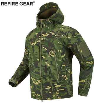 

ReFire Gear Sports Soft Shell Jacket Men Outdoor Windbreaker Waterproof Fleece Hunting Hiking Camping Camo Tactical Jackets