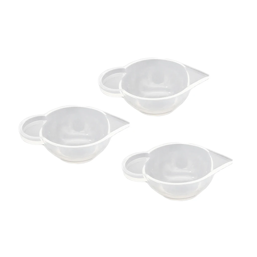 3 pieces clear silicone reusable mixing measuring cups liquid epoxy resin hobby craft casting jewelry making diy tools