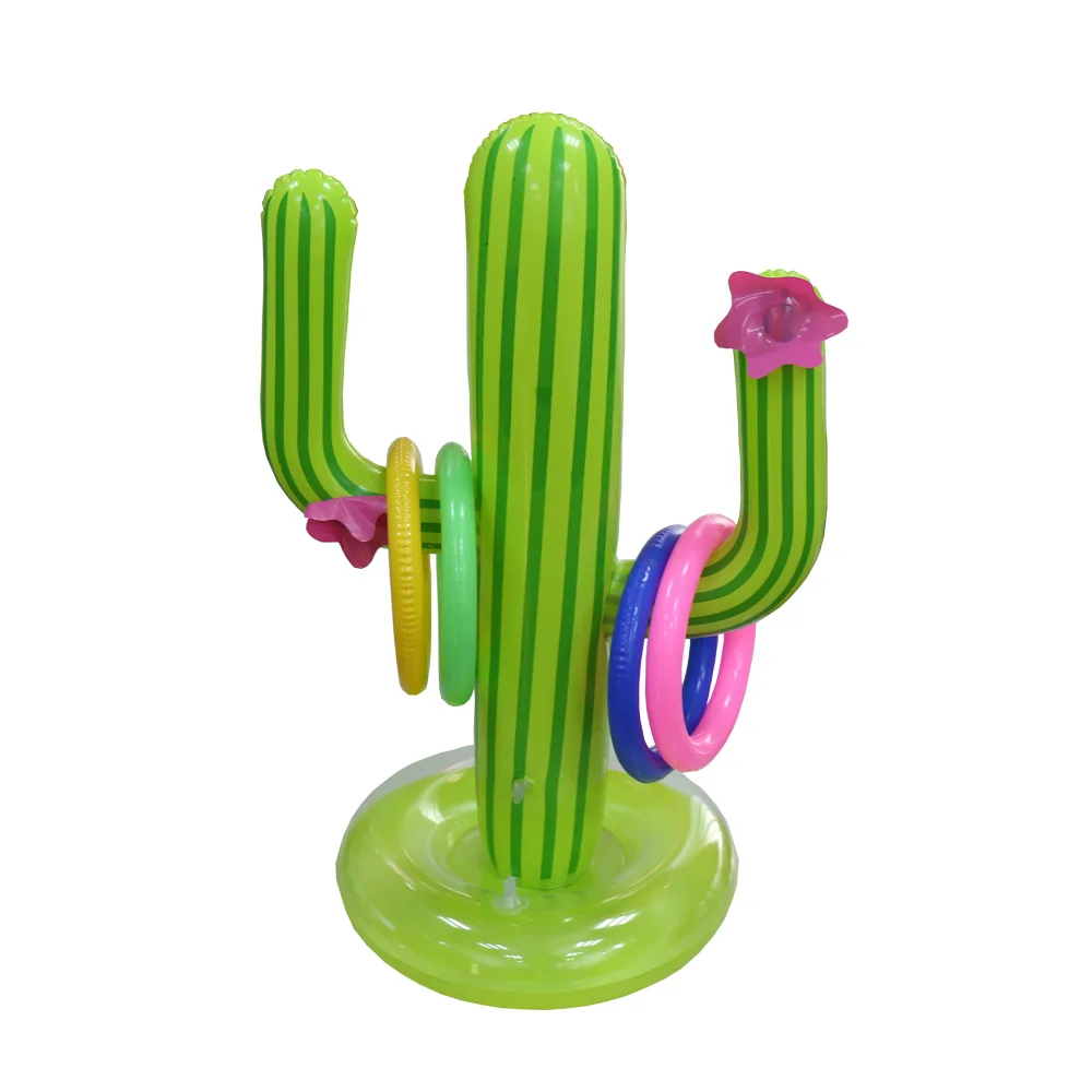 

Inflatable Cactus Ring Toss Game Floating Swimming Cactus Ring Toss Water Toys Set for Pool Games Outdoor Game Party Favors Deco