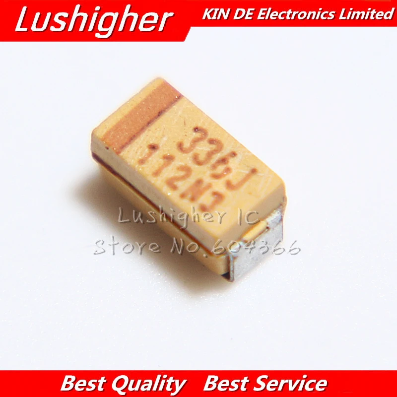 20 штук чехол A 3216 33 мкФ 6 3 V 336J SMD 10% точность танталовый конденсатор с алюминиевой