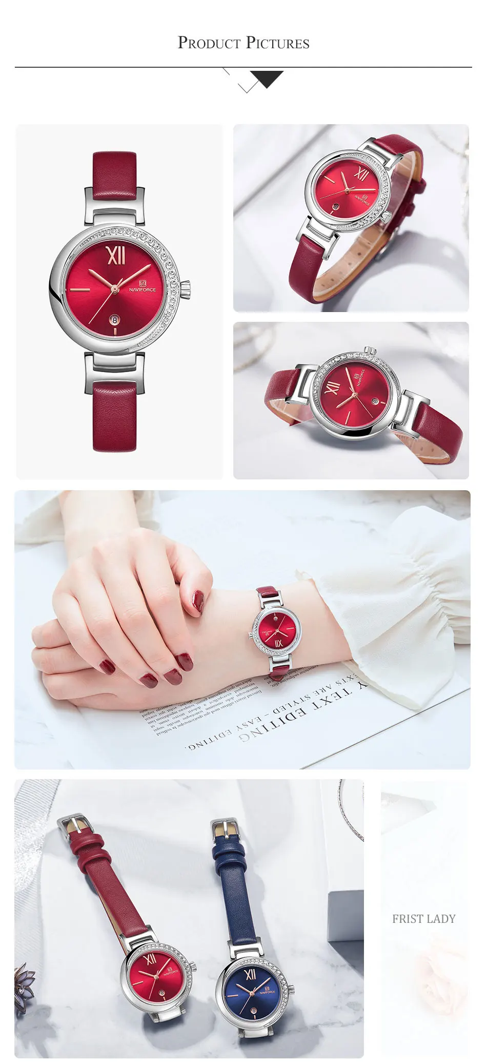 Новинка NAVIFORCE Топ бренд женские часы цветок женские наручные часы из натуральной кожи ремешок браслет женские часы Relogio Feminino