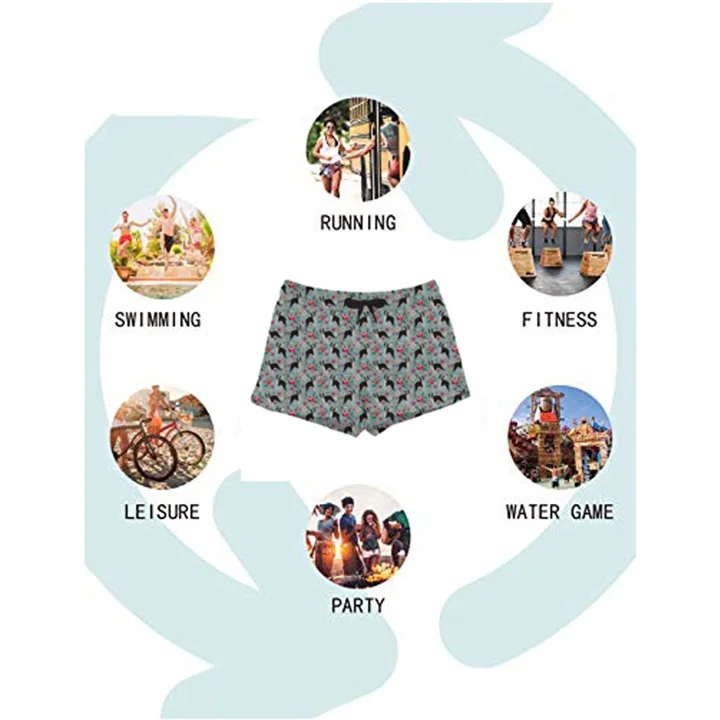 vaca impressão respirável secagem rápida surf shorts