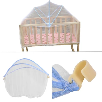 

Baby Bed Mesh Mosquito Curtain Net Arched Net For Baby Toddler Crib Bed Cot Nursery New Large Size 80X50CM Portable Mosquito Net
