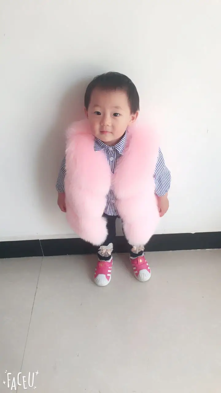 Коллекция года, осенне-зимний детский меховой жилет для девочек Короткая Толстая Корейская версия жилета пальто с мехом FPC-03
