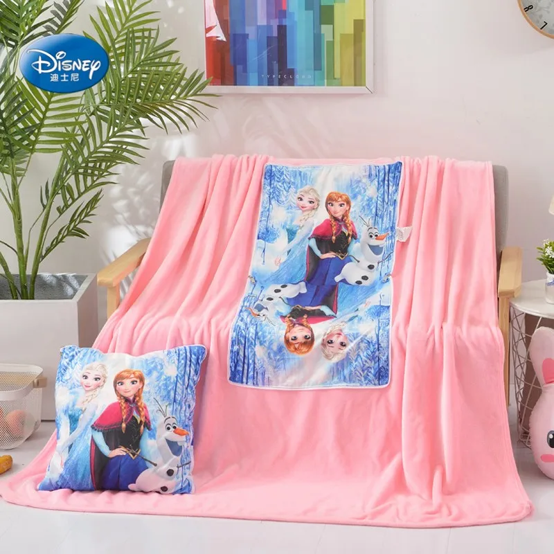 

Multi-Use Kids Girls Elsa Sofia Summer Blanket Disney Frozen Throw Pillow Anna Princess Themed Olaf TUSM for Sofa 145x195cm