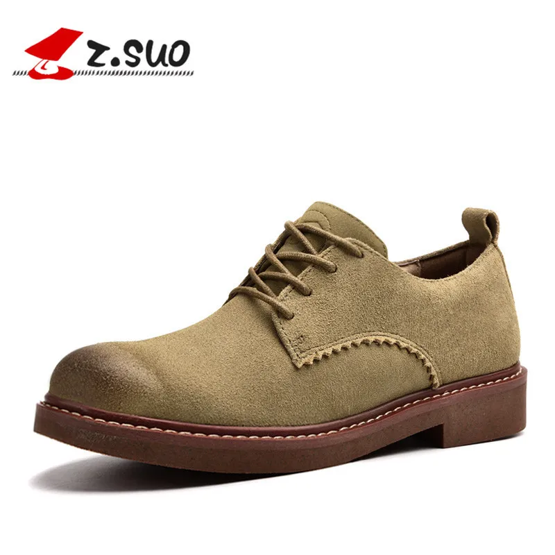

Z. Suo New Style 18106N Spring Autumn Fashion Brush Color Low Top Lace Up Top Breathable Cow Suede Women's Shoes Size 35-39