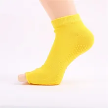 Женские носки для йоги противоскользящие дышащие нескользящие носки с пятью пальцами без спинки занятия в тренажёрном зале Бег Фитнес балет спортивные хлопковые носки