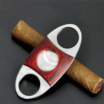 

Redwood Stainless Steel Double-Edged Cigar Cutter Scissors Cuban Cigar Accessories Portable Tool