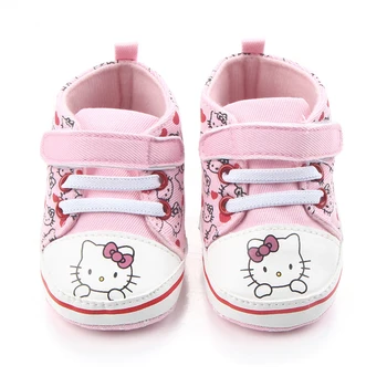 

Baby Princess Pink Shoes for Girls Cartoon Canvas Sneaker First Walker Newborn Boots for Kid Infant Toddler Slippers