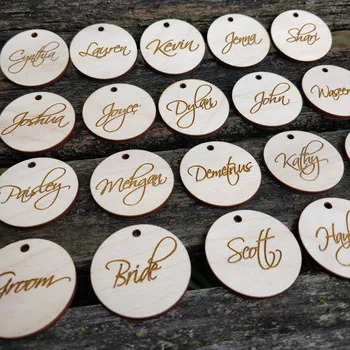 

Personalized Engraved Name Date Custom Wooden Gift Tags Wedding Decoration Gift Tags DIY Crafts