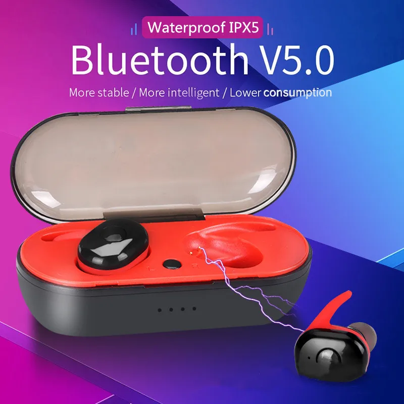 

TWS bluetooth 5.0 earphone Stereo wireless bluetooth headset waterproof sport Earbuds Portable for airpods smartphone PK HBQ