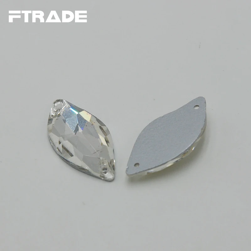 Promotions!Leaf Shape Glass Crystal Clear Color Beauty Fish Sew on Rhinestones For Arts Crafts Sewing Clothing Decoration | Дом и сад