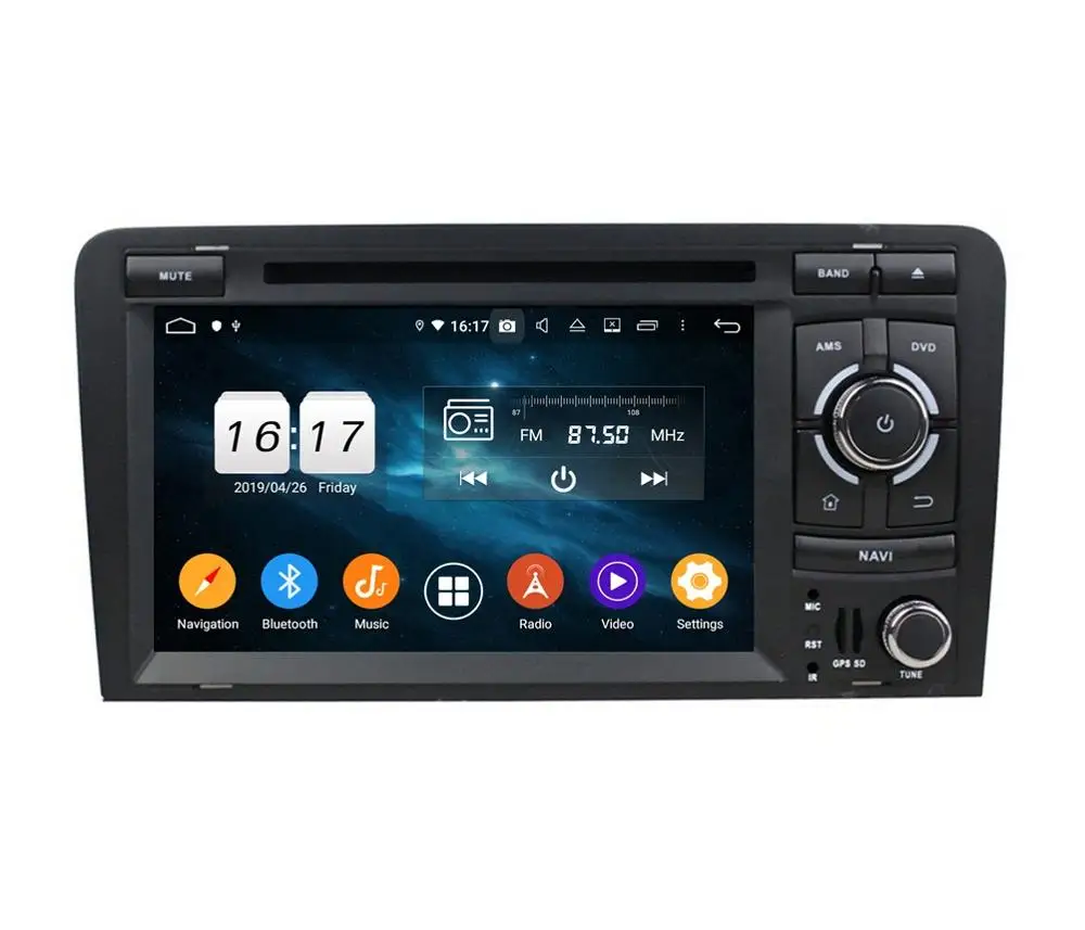 Cheap DSP Android 9.0 Octa Core 2 din 7" Car Audio DVD Radio GPS for Audi A3 S3 RS3 2002-2011 Bluetooth 4.2 WIFI 4GB RAM 32GB ROM OBD 1