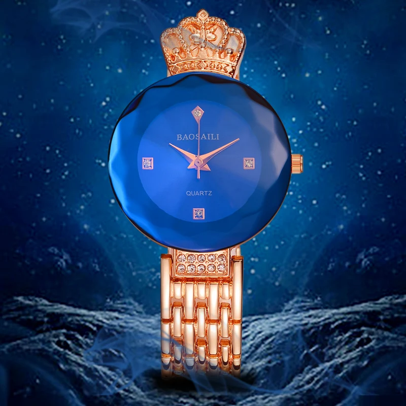 BSL958 BAOSAILI сияющие стразы роскошные женские часы японский механизм из нержавеющей