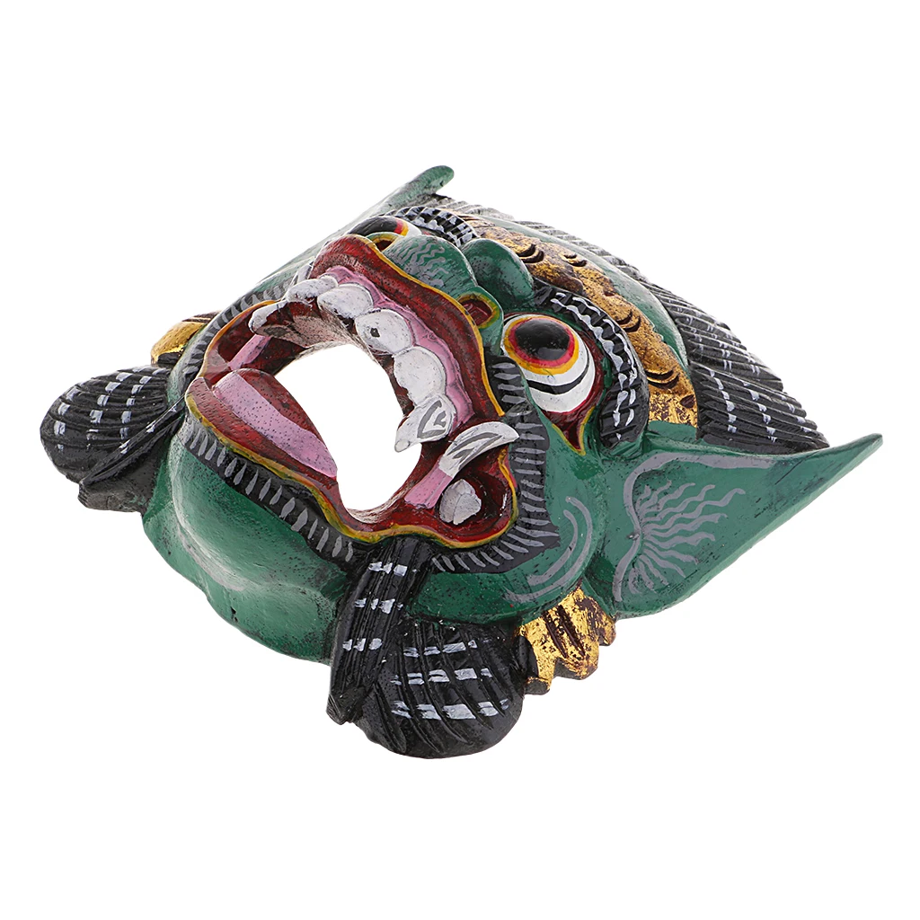 MagiDeal Antique Asian Thailand Wooden Carving Facial Mask Wall Hanging Art Crafts DIY Home Decoration