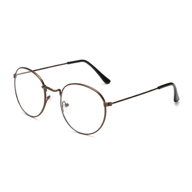 Iboode очки для чтения, женские и мужские очки для дальнозоркости, прозрачные линзы, унисекс, овальные металлические оптические очки для дальнозоркости, диоптрий от 0 до+ 4,0 - Цвет оправы: Brown