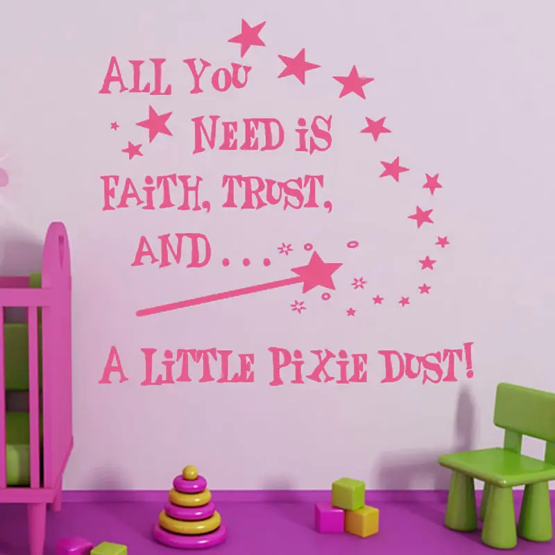 A Little Pixie Bust And Star Wall Sticker Princess Bedroom Wall Decor Vinyl DIY Art Wall