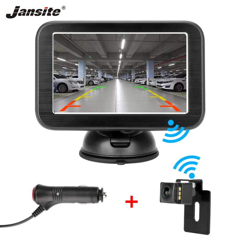 

Jansite 5" Wireless HD Digital Car Monitor TFT LCD Car Rear View monitor Parking Rearview System for Night Vision Backup Cameras
