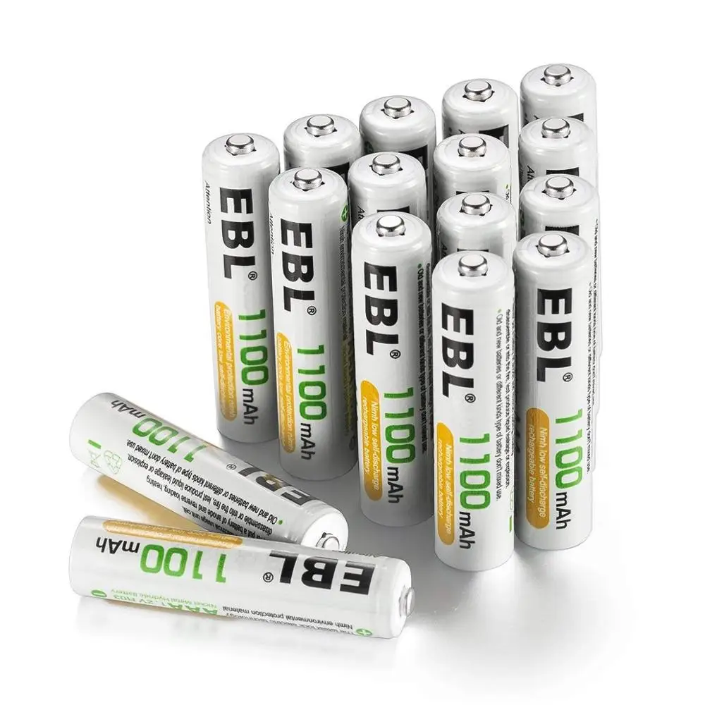 EBL Rechargeable AAA Batteries 16 Counts High Capacity 1100mAh Ni MH
