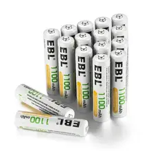 EBL Rechargeable AAA Batteries (16-Counts) High Capacity 1100mAh Ni-MH