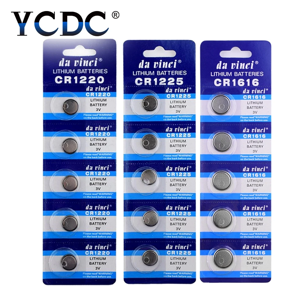 Дешевые 10 шт = 2 карты 3V литиевая батарея CR927 CR1025 CR1216 CR1220 CR1225 CR1616 bateria часы батареи