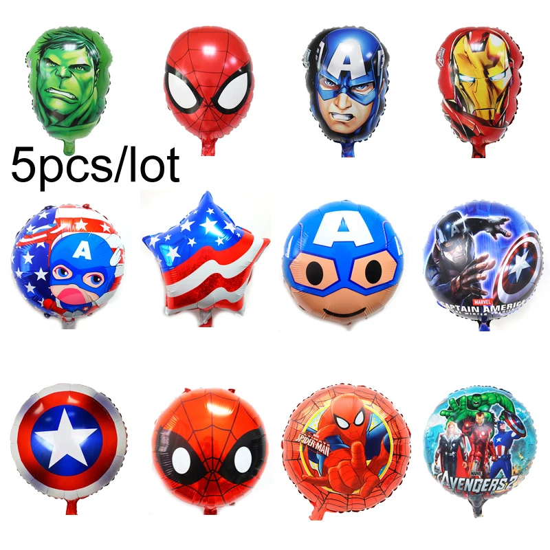 4pcs Avengers Ironman Hulk Captain America Spiderman Balloon Superhero Party