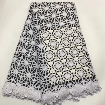 

Free Shipping by DHL! 2019 Newest High quality guipure lace Fabric embroidery cord lace fabric for women party dresses E65-2841