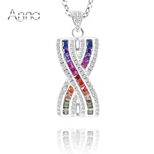 A & N Nueva Moda de Ley 925 de Circón Colgante de Plata-Joyería Colgante de Diseño Único Del Arco Iris Sin Collar de Plata Chakra Colgante