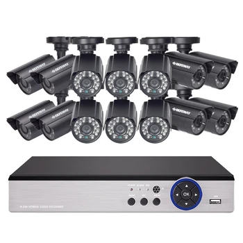 

DEFEWAY HD 1080N P2P 16 Channel CCTV System Video Surveillance DVR KIT 14PCS Outdoor IR Night Vision 1.0 MP CCTV System