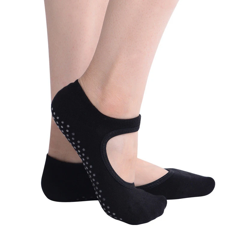 Новые модные хлопковые носки тапочки Для женщин s весна 3 цвета хорошее качество противоскользящие дизайн носки-невидимки, нескользящие носки-башмачки для Для женщин - Цвет: Black