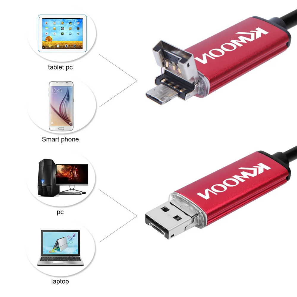 Черный 2 в 1 Мини USB эндоскоп usb бороскоп Инспекционная камера микроскоп цифровая лупа для телефонов Android PC 5,5 мм 5 м